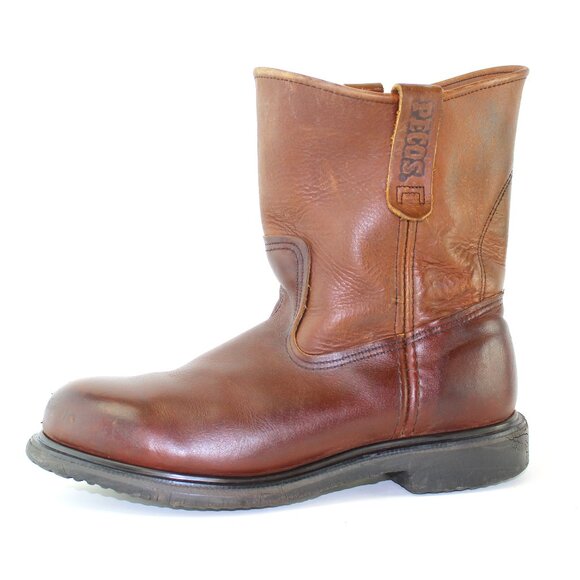 Red Wing Pecos Steel Toe Leather Boots Mens (EU 43.5/US 10) - Picture 1 of 12